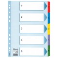 Разделитель листов А4 Esselte Mylar, картон, 1-5 раздел, цифровой