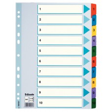 Разделитель листов А4 Esselte Mylar, картон, 1-10 раздел, цифровой