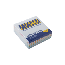 Бумага для заметок 80х80 мм. Buromax Радуга, 330 л., проклеенная, цветная