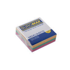 Бумага для заметок 80х80 мм. Buromax Декор, 330 л., непроклеенная, цветная