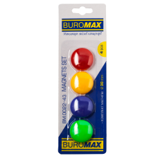 Комплект магнитов Buromax, 30 мм, 4 шт. в упаковке