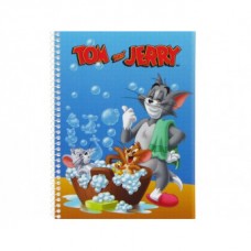 Блокнот Cool for school, А5, 48 л., серия "Tom and Jerry", боковая спираль, голубой