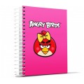 Блокнот Cool for school, В5, 150 л., серия "Angry Birds", боковая спираль, розовый