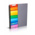 Блокнот Optima "Rainbow", А4, 80 л., боковая спираль, серый