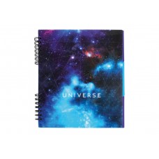 Блокнот Optima "Universe", 175 х 206мм, 120 л., с разделителями, боковая спираль, ассорти