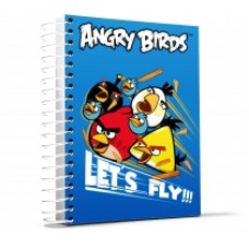 Блокнот Cool for school, А5, 48 л., серия "Angry Birds", боковая спираль, синий
