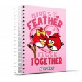 Блокнот Cool for school, А5, 48 л., серия "Angry Birds", боковая спираль, розовый