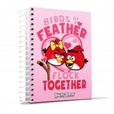 Блокнот Cool for school, А5, 48 л., серия "Angry Birds", боковая спираль, розовый