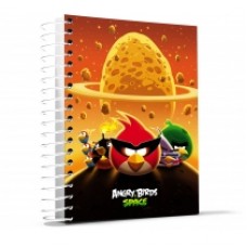 Блокнот Cool for school, А4, 80 л., серия "Angry Birds", боковая спираль, оранжевый