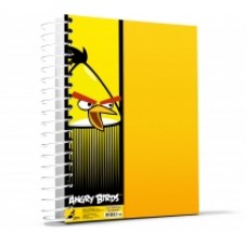 Блокнот Cool for school, А4, 80 л., серия "Angry Birds", боковая спираль, желтый