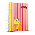 Блокнот Cool for school, А5, 48 л., серия "Tweety", боковая спираль, розовый