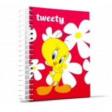 Блокнот Cool for school, А5, 48 л., серия "Tweety", боковая спираль, красный