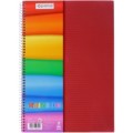 Блокнот Optima "Rainbow", А4, 80 л., боковая спираль, красный