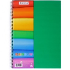 Блокнот Optima "Rainbow", А4, 80 л., боковая спираль, зеленый