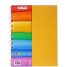 Блокнот Optima "Rainbow", А4, 80 л., боковая спираль, желтая