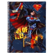 Блокнот Cool for school, А5, 48 л., серия "Superman", боковая спираль, черный