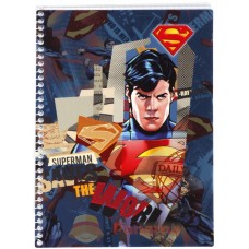 Блокнот Cool for school, А5, 48 л., серия "Superman", боковая спираль, синий