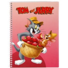 Блокнот Cool for school, А5, 48 л., серия "Tom and Jerry", боковая спираль, розовый