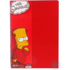 Блокнот Cool for school, А4, 80 л., серия "Simpsons", боковая спираль, красный
