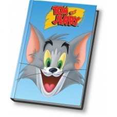 Блокнот Cool for school, А6, 80 л., серия "Tom and Jerry", шитье на нитку, голубой