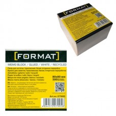 Бумага для заметок 80х80 мм Format, 500 л., проклеенная, белая