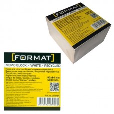 Бумага для заметок 80х80 мм Format, 500 л., непроклеенная, белая