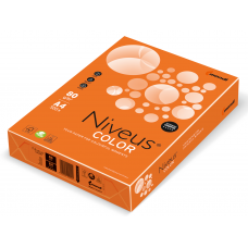 Бумага офисная цветная Niveus, А4, 80г/м2, интенсив оранжевая, OR43, 500л