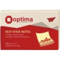 Блок для заметок с клейким слоем Optima, 50х75 мм, 100 л., пастель желтый