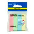 Закладки с клейким слоем Buromax, 51x12мм, 400 шт., бумажные, 4 цвета
