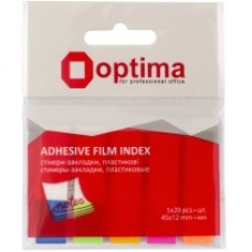 Закладки с клейким слоем Optima, 15х50 мм, 500 шт., бумажные, 5 неоновых цветов