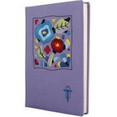 Ежедневник недатированный Optima "Вышивка ветка", А5, 320 л., искусственная кожа, сиреневый