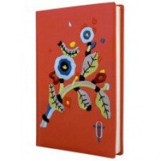 Ежедневник недатированный Optima "Вышивка ветка", А5, 320 л., искусственная кожа, розовый