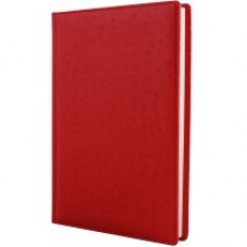 Ежедневник недатированный Cabinet Ostrich, А5, 320 л., искусственная кожа, красный