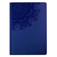 Ежедневник полудатированный Optima Vivella, тиснение "Орнамент круговой", А5, 384 л., искусственная кожа, темно-синий