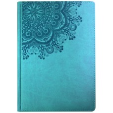 Ежедневник полудатированный Optima Vivella, тиснение "Орнамент круговой", А5, 384 л., искусственная кожа, бирюзовый