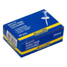 Кнопки-гвоздики цветные Buromax, 25 шт.