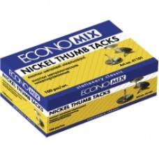 Кнопки металлические Economix, никелированные, 100 шт.