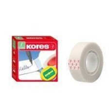 Лента клейкая канцелярская 12 мм x 33 м "Invisible" Kores, прозрачная матовая
