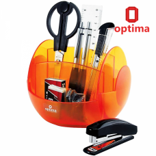 Набор настольный Optima 9 предметов, вращается на 360 °, оранжевый Набор настольный Optima 9 предметов, вращается на 360 °, оранжевый