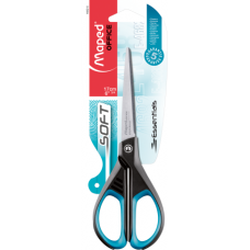 Ножницы 17 см Maped Essentials Soft, пластиковые ручки с резиновыми вставками Ножницы 17 см Maped Essentials Soft, пластиковые ручки с резиновыми вставками