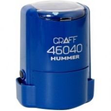 Оснастка автоматическая GRAFF 46040 HUMMER "GLOSSY" пластиковая, для печати d 40 мм, синяя с футляром