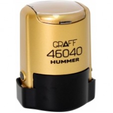 Оснастка автоматическая GRAFF 46040 HUMMER "GLOSSY", для печати d 40 мм, золотистая с футляром