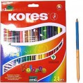 Карандаши цветные Kores "Duo", трехгранные, 48 цветов