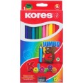 Карандаши цветные Kores, шестиугольные, с точилкой, 24 цвета