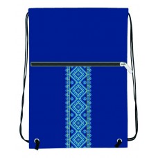Сумка для обуви на два отделения с молнией Cool for school "Vyshyvanka Classic", сине-желтая