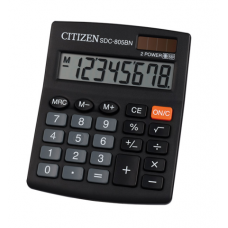 Калькулятор настольный Citizen SDC-805BN, 8 разрядов, размер 102х131х18,5мм