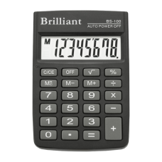 Калькулятор карманный Brilliant BS-100, 8 разрядов, размер 58х88х10мм