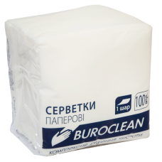 Салфетки бумажные Buroclean, 240x240 мм, 100шт, белые