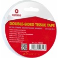 Лента клейкая двусторонняя "TISSUE Solvent", 18 мм х 10 м Optima